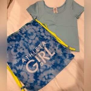 Athleta Girl Light Blue Ribbed Top